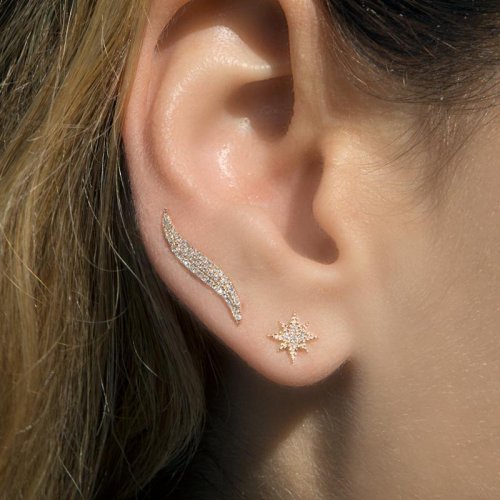 April Jewelry Event | 14K White Gold &amp; 0.200 TCW Diamond North Star Stud Earrings