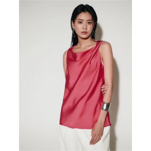 Sleeveless Cowl Neck Blouse