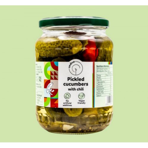 Sedno Pickled Cucumbers with chili 650g