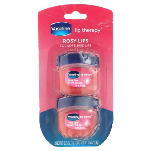  Vaseline, Lip Therapy, Rosy Lips, 2 Packs, 0.25 oz (7 g) Each 