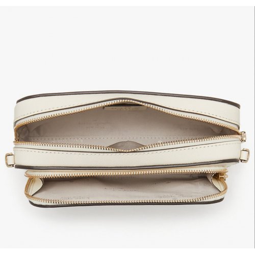 Staci Saffiano Leather Small Dual Zip Around Crossbody