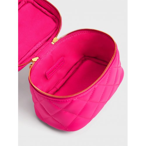  Quilted Two-Way Zip Mini Bag - Fuchsia 