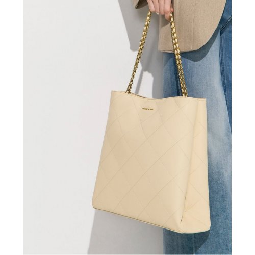  Leia Braided Handle Tote Bag - Beige 