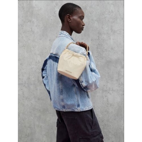  Caia Knotted Dumpling Bag - Cream 