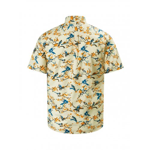 Bird Print Casual Short Sleeve Shirt