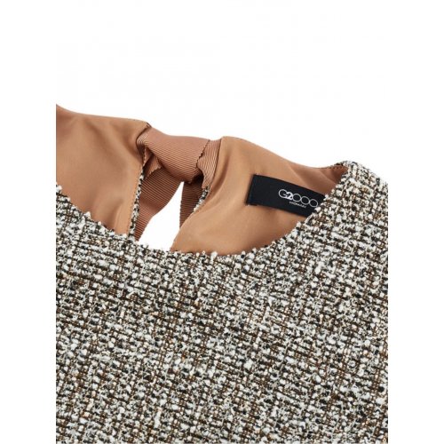 Mermaid Hem Bow Back Tweed Dress