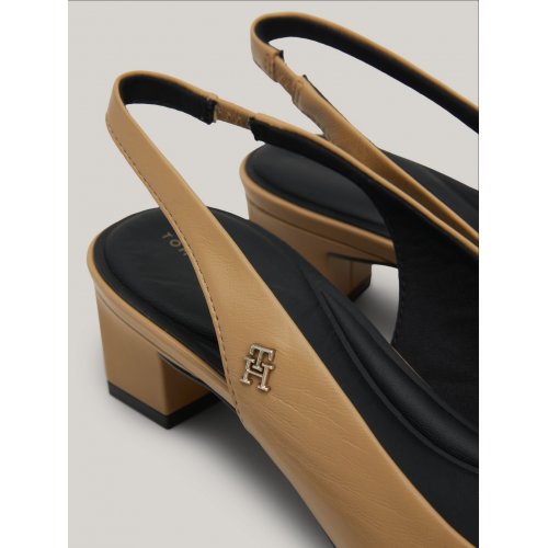 TH Monogram Leather Slingback Heels