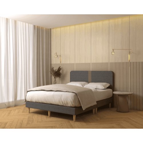 [Single] Dourado Grey Fabric Bed Frame (Water Repellent)