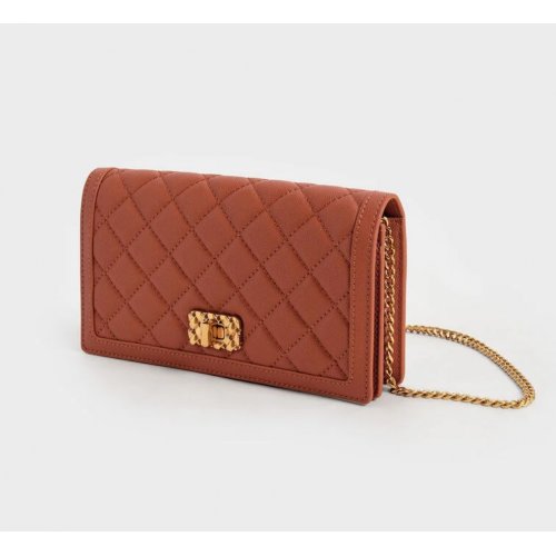  Micaela Quilted Long Wallet - Brick 