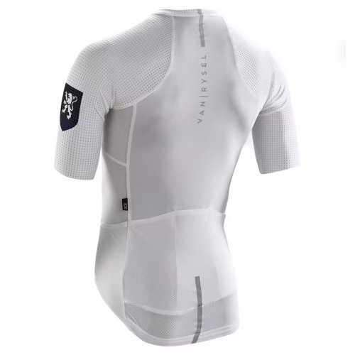 Road Cycling Short Sleeve Jersey Racer Mesh - Team White