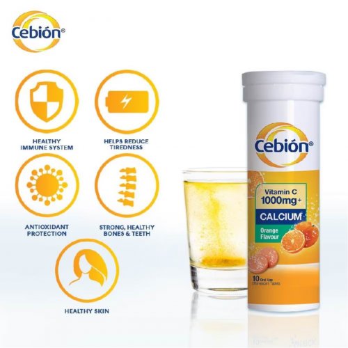 Vitamin C With Calcium Effervescent Tablets Orange Flavour 40s