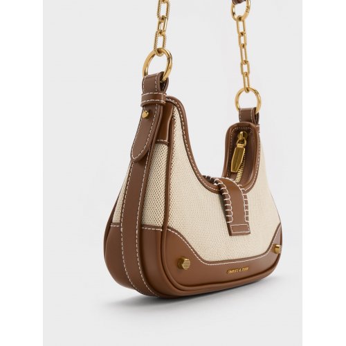  Winslet Canvas Belted Hobo Bag - Chocolate 