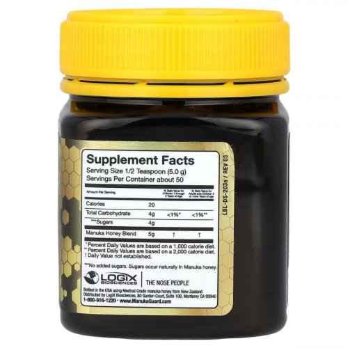  ManukaGuard, Premium Medical Grade Manuka Honey , MGO 400, 8.8 oz (250 g) 