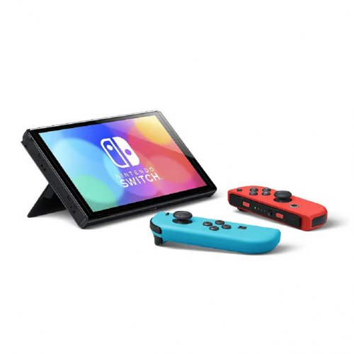 Nintendo Switch Oled (Neon) + Mario Party + Screen Protector