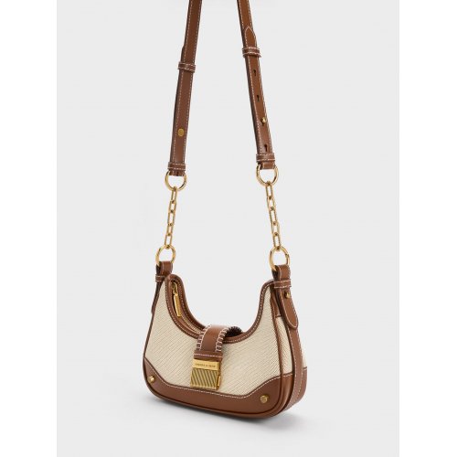  Winslet Canvas Belted Hobo Bag - Chocolate 