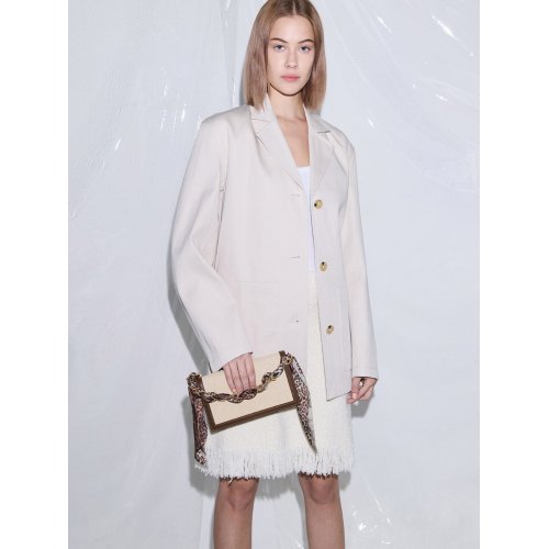 AP- Alcott Scarf Handle Canvas Clutch - Beige 