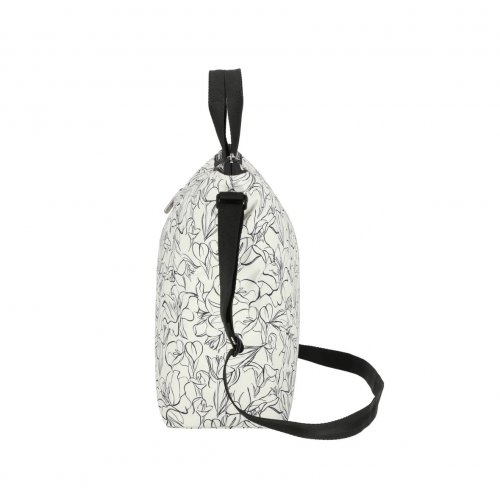 Sketched Floral Ivory Deluxe Easy Carry Tote