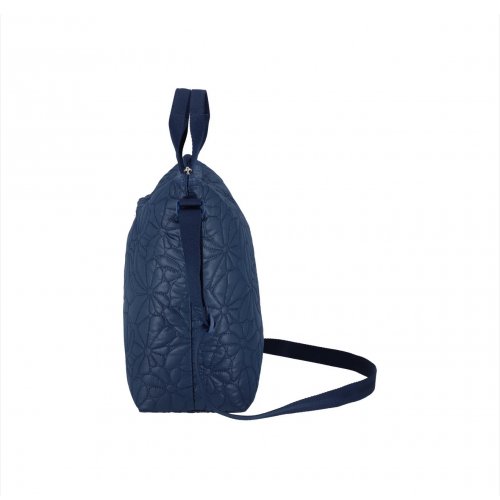Deluxe Easy Carry Tote Navy Quilted Blooms