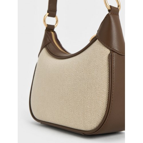  Mini Alcott Scarf Handle Canvas Bag - Beige 