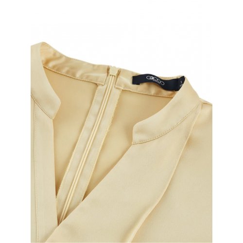 Satin Asymmetric Ruffled Blouse