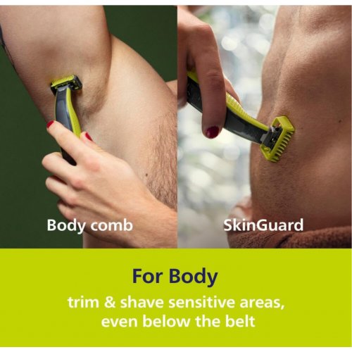 Philips Norelco OneBlade 360 Face + Body, Hybrid Electric Razor and Beard Trimmer for Men with 5-in-1 Face Stubble Comb and Body Hair Trimmer Kit