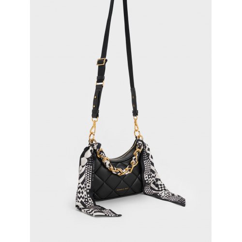  Mini Alcott Scarf Handle Quilted Bag - Black 