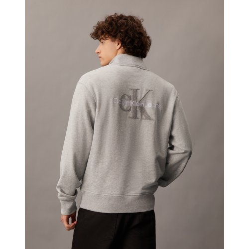  Chenille Monogram Zip Through Sweatshirt