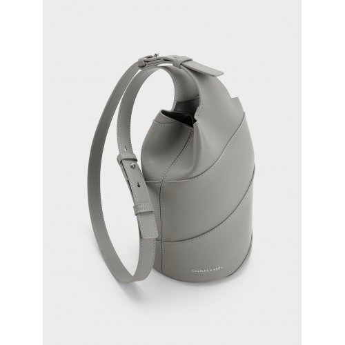  Trin Cylindrical Bucket Bag - Grey 