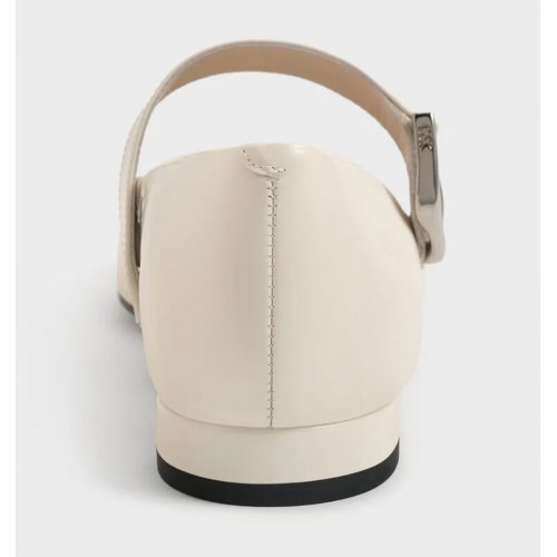 Gabine Leather Mary Janes - White