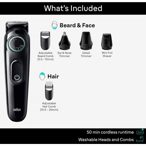 Braun All-in-One Style Kit Series 3 3460, 6-in-1 Trimmer for Men