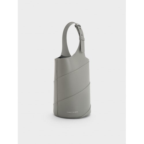  Trin Cylindrical Bucket Bag - Grey 