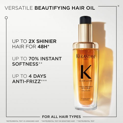  Kérastase Elixir Ultime L'Huile Originale Hair Oil 75ml with Mini Deluxe Genesis Shampoo 30ml and Mask 30ml Duo