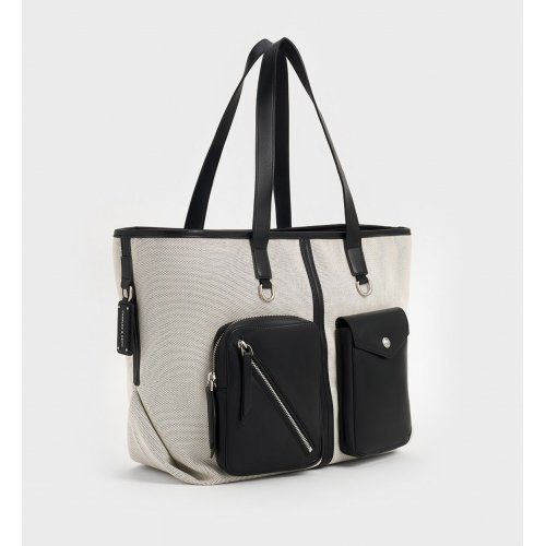  Thora Canvas Multi-Pocket Tote Bag - Multi 