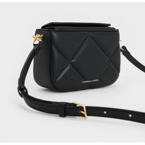  Mini Danika Chunky Chain Padded Bag - Black 
