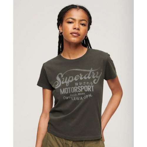 Boho Biker Script Graphic T-shirt - Vintage Black