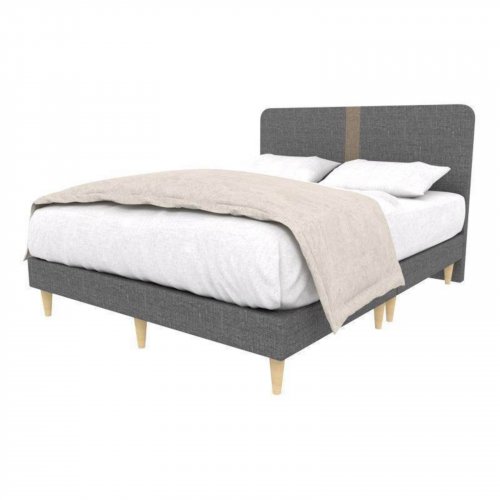 [Single] Dourado Grey Fabric Bed Frame (Water Repellent)