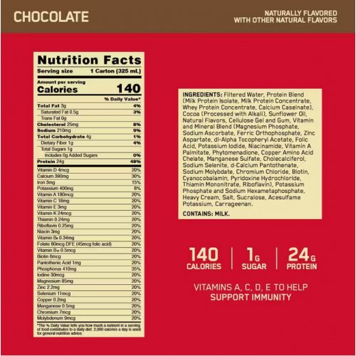 ON Gold Standard Whey Protein RTD Chocolate (12 x 325ml)