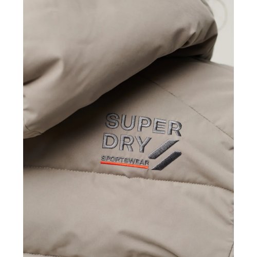 Hooded Microfibre Padded Jacket - Winter Stone Grey