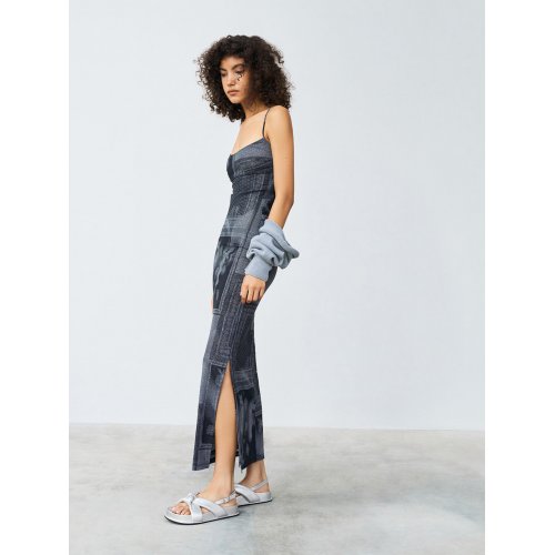  Rosetta Metallic Knotted Puffy Sandals - Silver 