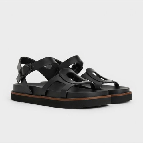  Easley Cut-Out Buckled Sandals - Black 