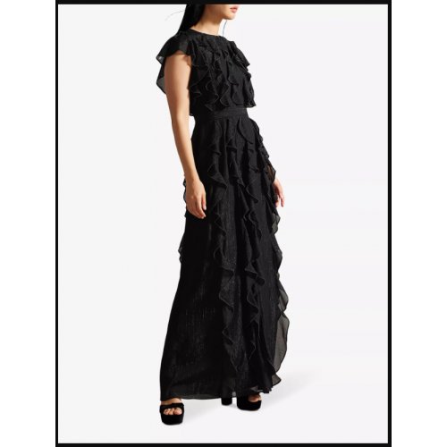 TED BAKER Hazzie ruffled woven <span style='filter: blur(2.5px);'>****</span> dress