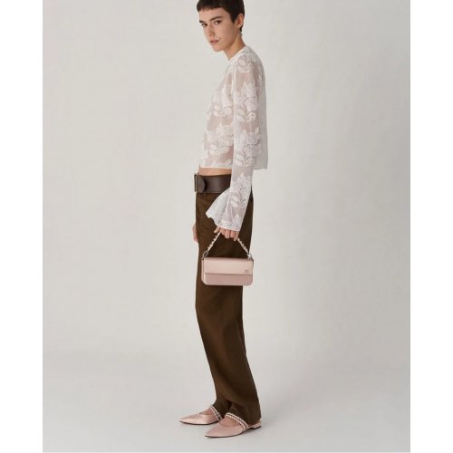  Goldie Recycled Polyester Gem-Encrusted Mary Jane Flats - Light Pink 