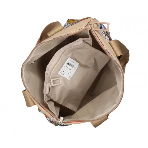 50th Grid Patchwork N/S Zip Tote