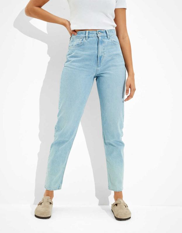 AE x The Jeans Redesign Mom Jean - Washed Blue, 2 