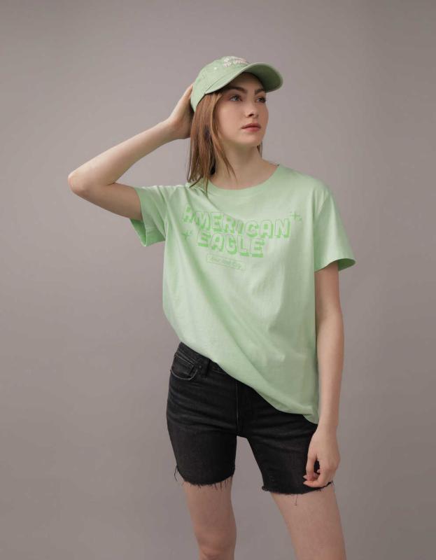 AE Short-Sleeve Graphic Tee - Green, L 