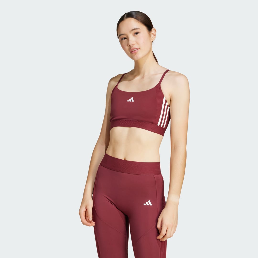 adidas Hyperglam Rib Bralette Training S Women Shadow Red