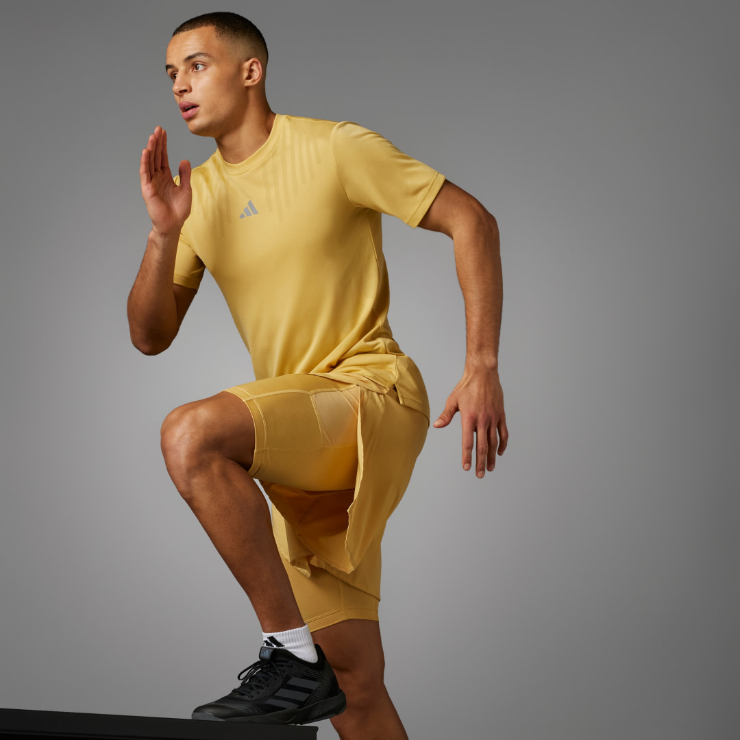 adidas HIIT Airchill Workout Tee Training XS,S,M,L,XL,2XL,3XL,4XL,A/2XS,A/XS,A/S,A/M,A/L,A/XL,A/2XL,A/3XL,A/4XL Men Oat