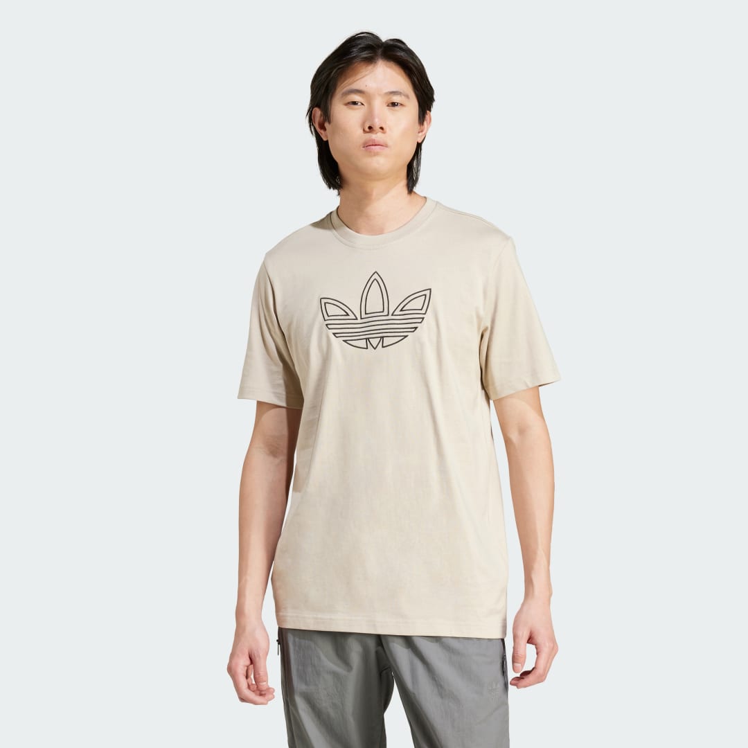 adidas Outlined Trefoil Tee Lifestyle A/XS Men Wonder Beige