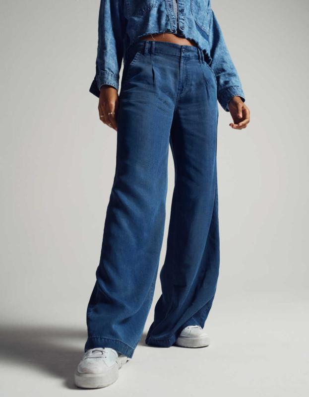 AE Dreamy Drape Stretch High-Waisted Trouser - Indigo, 4 