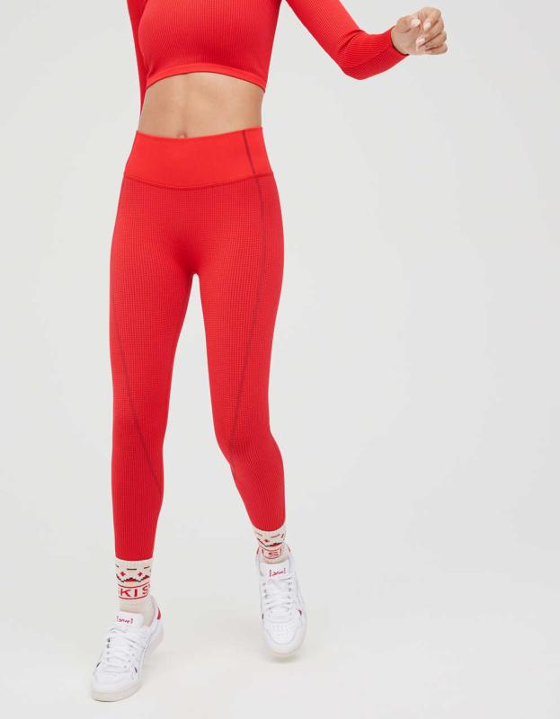 OFFLINE By Aerie Seamless Waffle Legging - Holiday Red, XS 